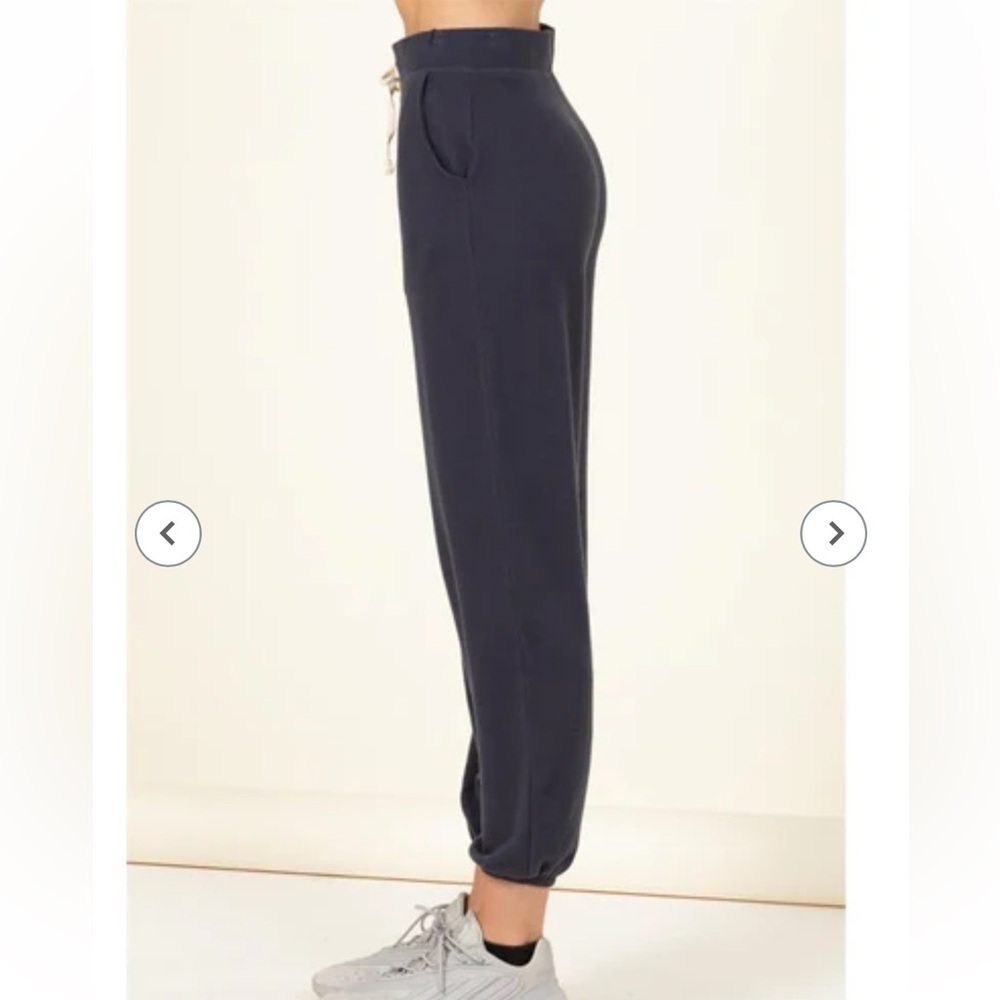 NWT Double Zero Black Cotton High Rise Jogger Sweat Pants